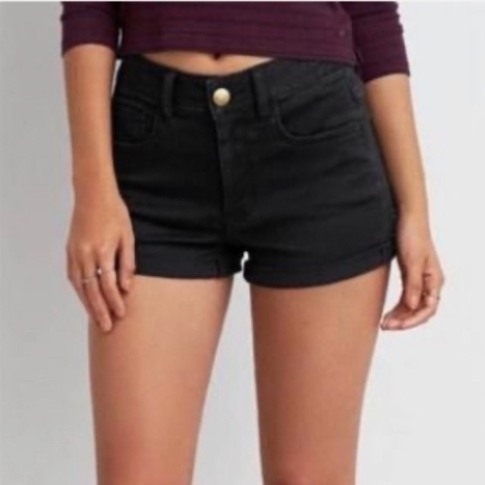 Arizona Jeans Black Mid Rise Four Pockets Jean Shorts Denim Jorts
